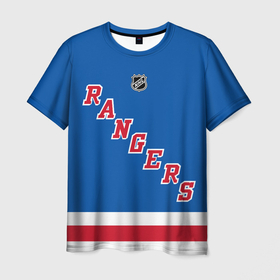 Мужская футболка 3D с принтом Артемий Панарин Rangers в Новосибирске, 100% полиэфир | прямой крой, круглый вырез горловины, длина до линии бедер | nhl | panarin | rangers | артемий панарин | нхл | панарин | рейнджерс