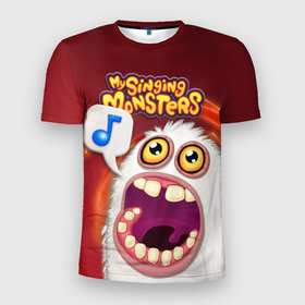 Мужская футболка 3D Slim с принтом My singing monster в Белгороде, 100% полиэстер с улучшенными характеристиками | приталенный силуэт, круглая горловина, широкие плечи, сужается к линии бедра | monsters | my singing monsters | my singings monsters | мои поющие монстры | поющие монстры