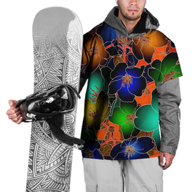 Накидка на куртку 3D с принтом Vanguard floral pattern   Summer night   Fashion trend , 100% полиэстер |  | fashion | flowers | neon | night | pattern | summer | trend | vanguard | авангард | лето | мода | неон | ночь | тренд | узор | цветы