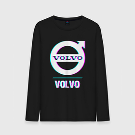 Мужской лонгслив хлопок с принтом Значок Volvo в стиле Glitch в Новосибирске, 100% хлопок |  | auto | brand | glitch | logo | symbol | volvo | авто | бренд | вольво | глитч | значок | лого | символ