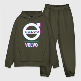 Мужской костюм хлопок OVERSIZE с принтом Значок Volvo в стиле Glitch в Белгороде,  |  | auto | brand | glitch | logo | symbol | volvo | авто | бренд | вольво | глитч | значок | лого | символ