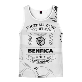 Мужская майка 3D с принтом Benfica Football Club Number 1 Legendary в Белгороде, 100% полиэстер | круглая горловина, приталенный силуэт, длина до линии бедра. Пройма и горловина окантованы тонкой бейкой | benfica | club | football | logo | бенфика | градиент | клуб | лого | мяч | символ | спорт | футбол | футболист | футболисты | футбольный