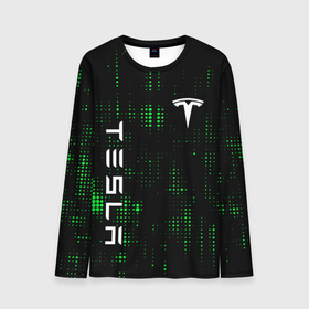 Мужской лонгслив 3D с принтом Tesla Зеленые точки в Тюмени, 100% полиэстер | длинные рукава, круглый вырез горловины, полуприлегающий силуэт | brand | car | cybertruck | elon mask | logo | model s | model x | model y | moscow tesla club | s3xy | semi | tesla | tesla motors | tesla roadster | авто | бренд | илон | илон маск | лого | маск | машина | тесла | тесла х | тесло | тэсла | электрокар | э