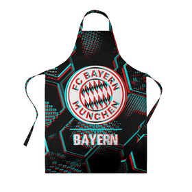 Фартук 3D с принтом Bayern FC в стиле Glitch на темном фоне в Петрозаводске, 100% полиэстер | общий размер — 65 х 85 см, ширина нагрудника — 26 см, горловина — 53 см, длина завязок — 54 см, общий обхват в поясе — 173 см. Принт на завязках и на горловине наносится с двух сторон, на основной части фартука — только с внешней стороны | bayern | club | fc | football | glitch | logo | munchen | баерн | глитч | клуб | лого | мюнхен | мяч | символ | спорт | футбол | футболист | футболисты | футбольный