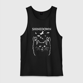 Мужская майка хлопок с принтом Shinedown Рок кот в Белгороде, 100% хлопок |  | brent smith | shinedown | брент смит | группа | музыка | рок | рок группа | рок кот | роккот