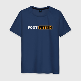 Мужская футболка хлопок с принтом FOOT FETISH | PORNGUB в Курске, 100% хлопок | прямой крой, круглый вырез горловины, длина до линии бедер, слегка спущенное плечо. | 