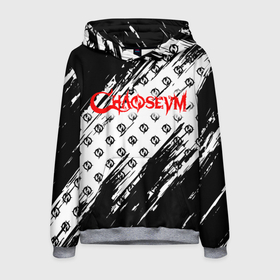 Мужская толстовка 3D с принтом Chaoseum | Pattern | Logo в Санкт-Петербурге, 100% полиэстер | двухслойный капюшон со шнурком для регулировки, мягкие манжеты на рукавах и по низу толстовки, спереди карман-кенгуру с мягким внутренним слоем. | chaoseum | emblem | logo | music | rock | лого | логотип | музыка | рок | чаосеум | эмблема