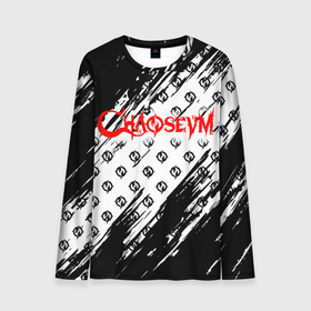 Мужской лонгслив 3D с принтом Chaoseum | Pattern | Logo в Тюмени, 100% полиэстер | длинные рукава, круглый вырез горловины, полуприлегающий силуэт | chaoseum | emblem | logo | music | rock | лого | логотип | музыка | рок | чаосеум | эмблема