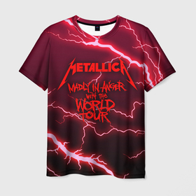 Мужская футболка 3D с принтом Metallica | Madly in Angel в Тюмени, 100% полиэфир | прямой крой, круглый вырез горловины, длина до линии бедер | Тематика изображения на принте: kobein | kurt kobein | madly in angel | metalica | metallica | rock | курт кобейн | металика | металлика | рок | супер звезда