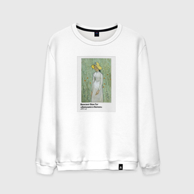 Мужской свитшот хлопок с принтом Ван Гог Девушка в белом в Тюмени, 100% хлопок |  | ван гог | вангог | винсент ван гог | девушка в белом | звездная ночь | ирисы | искусство | картина | художник | художники