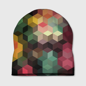Шапка 3D с принтом Разноцветный геометрический узор   3D в Курске, 100% полиэстер | универсальный размер, печать по всей поверхности изделия | Тематика изображения на принте: 3d | trendy | геометрический | геометрия | объемный | разноцветный