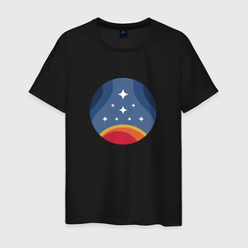 Мужская футболка хлопок с принтом Созвездие Starfield в Новосибирске, 100% хлопок | прямой крой, круглый вырез горловины, длина до линии бедер, слегка спущенное плечо. | 