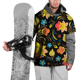 Накидка на куртку 3D с принтом Русские узоры|Хохлома , 100% полиэстер |  | Тематика изображения на принте: народное творчество | роспись | русские узоры | хохлома | цветы
