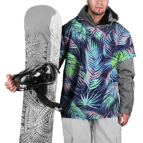 Накидка на куртку 3D с принтом Разноцветные Листья Пальм в Екатеринбурге, 100% полиэстер |  | jungles | palm | palm tree | summer | букет | деревья | джунгли | лето | листья | пальма | природа | растение | флора | чёрный