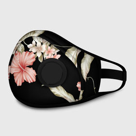 Маска из неопрена с принтом Летняя ночь   Floral composition в городе Новоалтайск, неопрен 100% | Форма огибающая нос. Резинки для ушей с дополнительной резинкой на затылке. Клапан для выдоха для активного дыхания при занятиях спортом. Эластичный материал маски и окантовки для лучшего растяжения и прилегания маски.  | composition | fashion | flowers | night | summer | композиция | лето | мода | ночь | цыеты