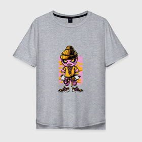 Мужская футболка хлопок Oversize с принтом MONSTER MUSIC ARTIST , 100% хлопок | свободный крой, круглый ворот, “спинка” длиннее передней части | артист | артпоп | микрофон | монстр | музыка | музыкант