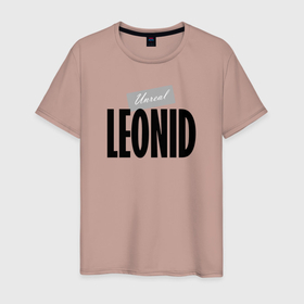 Мужская футболка хлопок с принтом Unreal Leonid в Екатеринбурге, 100% хлопок | прямой крой, круглый вырез горловины, длина до линии бедер, слегка спущенное плечо. | leonid | motto | name | slogan | девиз | имя | леонид | слоган