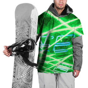 Накидка на куртку 3D с принтом Неоновые лучи и буквы   Зелёный в Белгороде, 100% полиэстер |  | абстракция | арт | буквы | линии | лучи | неон | разноцветный | слова | сюрреализм | цвета