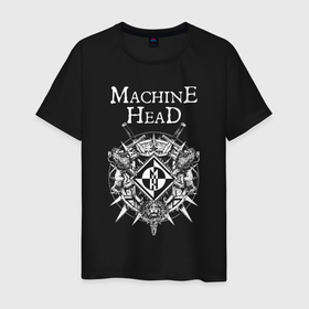 Мужская футболка хлопок с принтом Machine Head арт в Новосибирске, 100% хлопок | прямой крой, круглый вырез горловины, длина до линии бедер, слегка спущенное плечо. | head | heavy metal | machine | machine head | metal | грув метал | группы | метал | музыка | постер | рок | трэш метал | хэви метал