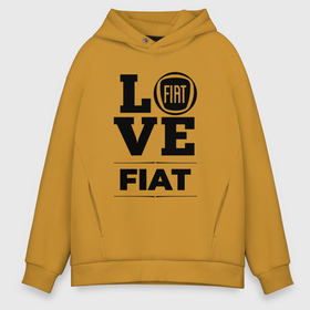 Мужское худи Oversize хлопок с принтом Fiat Love Classic в Екатеринбурге, френч-терри — 70% хлопок, 30% полиэстер. Мягкий теплый начес внутри —100% хлопок | боковые карманы, эластичные манжеты и нижняя кромка, капюшон на магнитной кнопке | Тематика изображения на принте: auto | brand | fiat | logo | love | symbol | авто | бренд | лого | символ | фиат