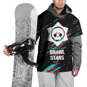 Накидка на куртку 3D с принтом Brawl Stars в стиле Glitch (Баги Графики) на темном фоне в Тюмени, 100% полиэстер |  | brawl | brawl stars | glitch | logo | stars | баги | бравл | глитч | игра | игры | краска | краски | лого | логотип | символ | старс