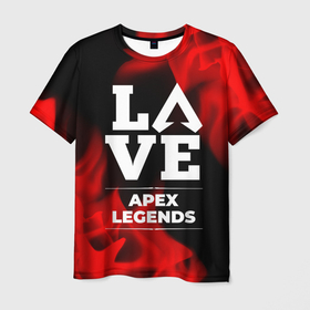 Мужская футболка 3D с принтом Apex Legends Love Классика в Курске, 100% полиэфир | прямой крой, круглый вырез горловины, длина до линии бедер | apex | apex legends | legends | logo | love | апекс | игра | игры | легент | лого | логотип | огонь | пламя | символ