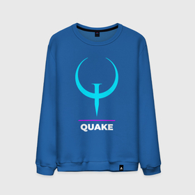 Мужской свитшот хлопок с принтом Символ Quake в неоновых цветах в Новосибирске, 100% хлопок |  | logo | neon | quake | игра | игры | квейк | лого | логотип | неон | символ