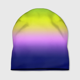 Шапка 3D с принтом Разноцветный размытый фон градиент в Тюмени, 100% полиэстер | универсальный размер, печать по всей поверхности изделия | gradient | striped | turquoise | violet | бирюзовый | градиент | желтый | полосатый градиент | фиолетовый