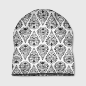 Шапка 3D с принтом Черно белый геометрический узор Арт деко в Новосибирске, 100% полиэстер | универсальный размер, печать по всей поверхности изделия | art deco | black and white | geometric | арт деко | геометрический узор | модный | черно белый