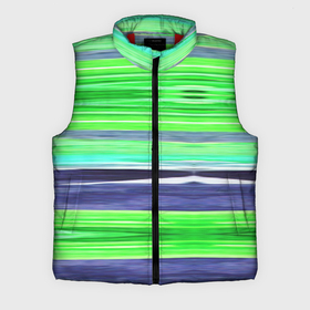 Мужской жилет утепленный 3D с принтом Сине зеленые абстрактные полосы в Курске,  |  | green | stripes | абстрактные полосы | зеленый | полосатый узор | синий
