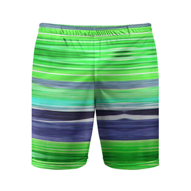 Мужские шорты спортивные с принтом Сине зеленые абстрактные полосы в Санкт-Петербурге,  |  | green | stripes | абстрактные полосы | зеленый | полосатый узор | синий