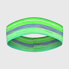 Повязка на голову 3D с принтом Сине зеленые абстрактные полосы в Кировске,  |  | Тематика изображения на принте: green | stripes | абстрактные полосы | зеленый | полосатый узор | синий