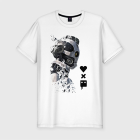Мужская футболка хлопок Slim с принтом xbot 4000 в профиль с лого в Екатеринбурге, 92% хлопок, 8% лайкра | приталенный силуэт, круглый вырез ворота, длина до линии бедра, короткий рукав | ldr | pop art | robots