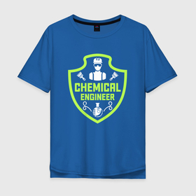 Мужская футболка хлопок Oversize с принтом Инженер химик в Кировске, 100% хлопок | свободный крой, круглый ворот, “спинка” длиннее передней части | engineer | engineering | it | айти | айтишник | инженер | инженерия | технарь | химик | химия
