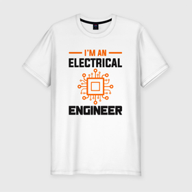 Мужская футболка хлопок Slim с принтом Я   инженер в Белгороде, 92% хлопок, 8% лайкра | приталенный силуэт, круглый вырез ворота, длина до линии бедра, короткий рукав | engineer | engineering | it | айти | айтишник | инженер | инженерия | технарь