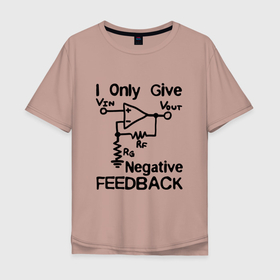 Мужская футболка хлопок Oversize с принтом Инженер   I only give negative feedback в Тюмени, 100% хлопок | свободный крой, круглый ворот, “спинка” длиннее передней части | engineer | engineering | it | айти | айтишник | инженер | инженерия | технарь