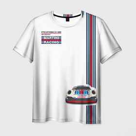 Мужская футболка 3D с принтом Porsche Martini Racing , 100% полиэфир | прямой крой, круглый вырез горловины, длина до линии бедер | Тематика изображения на принте: martini | porsche | racing | tag heur | автогонки | гонка | гонки | гоночный | машина