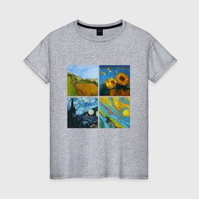 Женская футболка хлопок с принтом Если бы Ван Гог был ИИ в Екатеринбурге, 100% хлопок | прямой крой, круглый вырез горловины, длина до линии бедер, слегка спущенное плечо | ii | van gogh | живопись | искусственный интеллект | картина | краска | технологии | художник