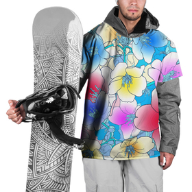 Накидка на куртку 3D с принтом Летний цветочный паттерн   Fashion trend 2025 в Тюмени, 100% полиэстер |  | Тематика изображения на принте: color | fashion | flowers | neon | pattern | summer | лето | мода | неон | паттерн | цвет | цветы