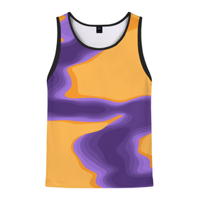 Мужская майка 3D с принтом Фиолетовая река в Кировске, 100% полиэстер | круглая горловина, приталенный силуэт, длина до линии бедра. Пройма и горловина окантованы тонкой бейкой | абстракция | волна | песок | река | фон