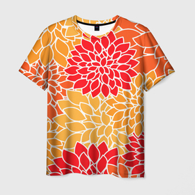 Мужская футболка 3D с принтом Летний цветочный паттерн в Санкт-Петербурге, 100% полиэфир | прямой крой, круглый вырез горловины, длина до линии бедер | fashion | flowers | pattern | summer | лето | мода | паттерн | цветы