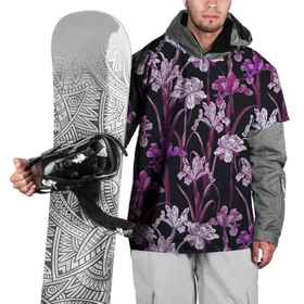 Накидка на куртку 3D с принтом Цветы Фиолетовые Ирисы , 100% полиэстер |  | Тематика изображения на принте: flowers | summer | букет | ирисы | лето | природа | растение | фиолетовый | флора | цветы