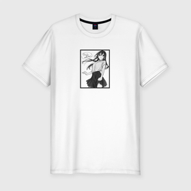Мужская футболка хлопок Slim с принтом КЁКО ХОРИ ЧБ | Horimiya в Новосибирске, 92% хлопок, 8% лайкра | приталенный силуэт, круглый вырез ворота, длина до линии бедра, короткий рукав | anime | horimiya | kyouko hori | аниме | анимэ | кёко хори