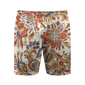 Мужские шорты спортивные с принтом Цветочный винтажный орнамент в Курске,  |  | fashion | flowers | ornament | vintage | винтаж | мода | орнамент | цветы