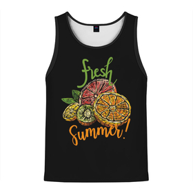 Мужская майка 3D с принтом Свежее цитрусовое лето в Петрозаводске, 100% полиэстер | круглая горловина, приталенный силуэт, длина до линии бедра. Пройма и горловина окантованы тонкой бейкой | fresh | fruits | summer | апельсин | витамины | грейпфрут | здоровье здоровое питание | зож | киви | лето | лимон | питание здоровое | свежее | свежесть | фрукты | цитрусы | ягоды