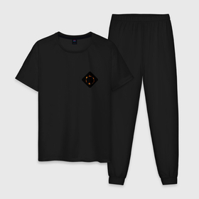 Мужская пижама хлопок с принтом Знак Тьмы из Dark Souls   мини в Тюмени, 100% хлопок | брюки и футболка прямого кроя, без карманов, на брюках мягкая резинка на поясе и по низу штанин
 | 