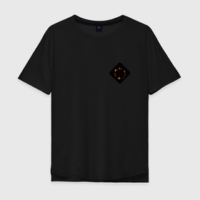 Мужская футболка хлопок Oversize с принтом Знак Тьмы из Dark Souls   мини в Санкт-Петербурге, 100% хлопок | свободный крой, круглый ворот, “спинка” длиннее передней части | 