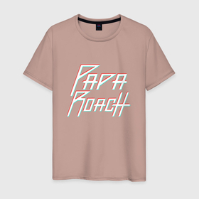 Мужская футболка хлопок с принтом Papa roach | Glitch big logo в Новосибирске, 100% хлопок | прямой крой, круглый вырез горловины, длина до линии бедер, слегка спущенное плечо. | glitch | papa roach | rock | альтернативный метал | альтернативный рок | глитч | ню метал | папа роач | папа роч | рок | рэп метал | хард рок