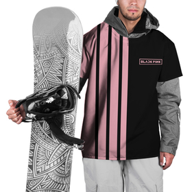 Накидка на куртку 3D с принтом BLACKPINK | HALF BLACK PINK | MINI LOGO в Новосибирске, 100% полиэстер |  | Тематика изображения на принте: black  pink | black pink | blackpink | jennie | jisoo | k pop | lalisa | группа | к поп | корейская группа | розовый | черный