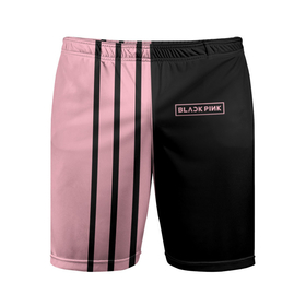 Мужские шорты спортивные с принтом BLACKPINK | HALF BLACK PINK | MINI LOGO в Курске,  |  | black  pink | black pink | blackpink | jennie | jisoo | k pop | lalisa | группа | к поп | корейская группа | розовый | черный